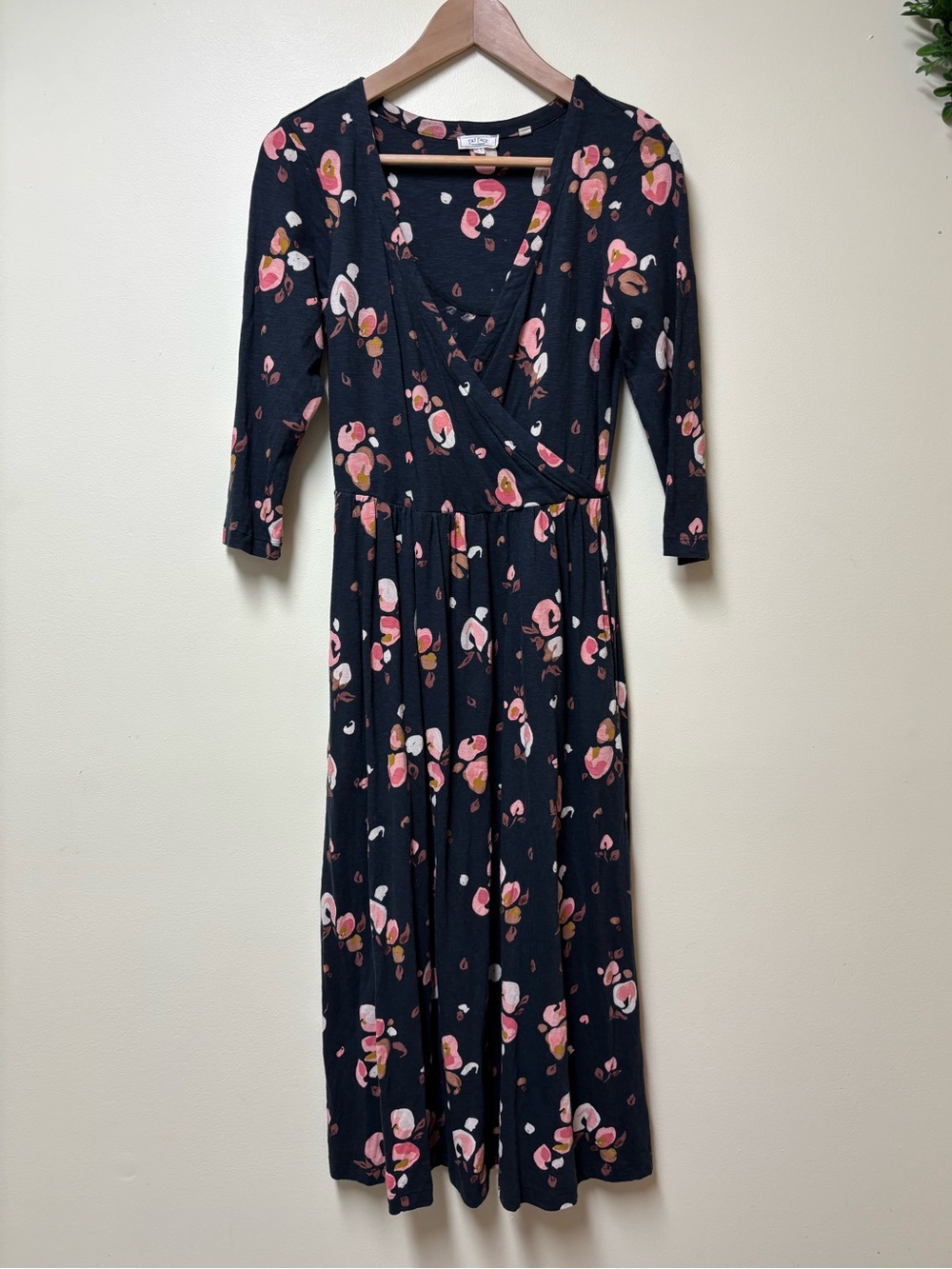 Fat Face UK Cotton Blend Floral Wrap Dress - size 4